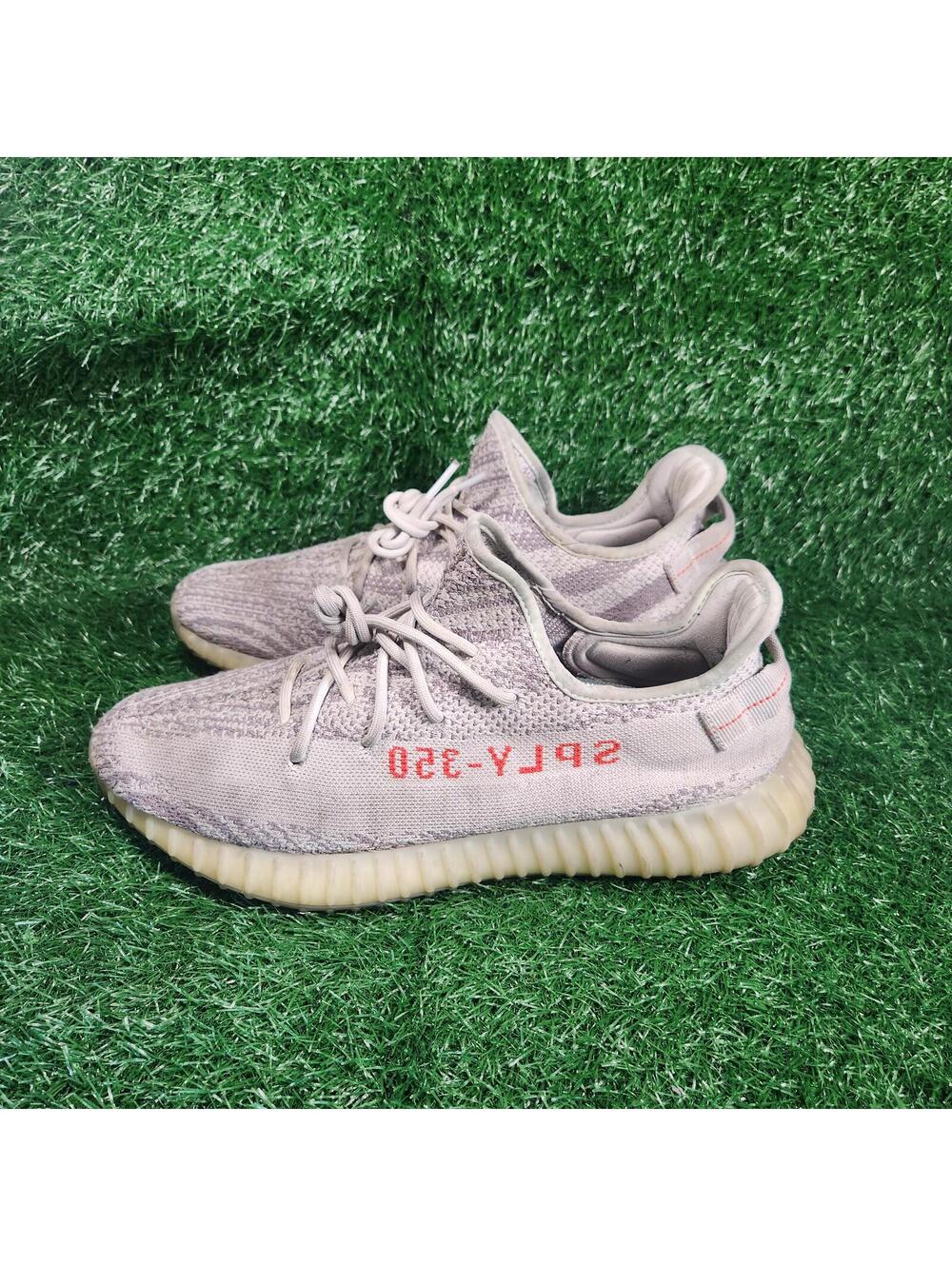 Adidas Yeezy Boost 350 V2 Blue Tint Size 14 Grey Red B37571 Sneaker shoes - Picture 3 of 7
